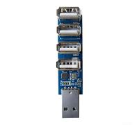 Trurovem CH334F Hub USB 2.0 4 ports, extenseur de port pour ordinateur portable avec transfert de données stable, commutateur multi-ports compact pour PC et périphériques, construction ABS bleu pour