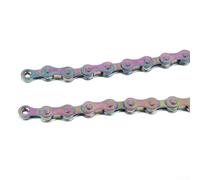 Trurovem Chaîne de vélo arc-en-ciel ultra légère 8, 9, 10 vitesses, 116 maillons en acier haute résistance, pour VTT, vélo de route, revêtement coloré avec boucle de sécurité rapide (6/7/8 vitesses)
