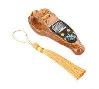 Trurovem Compteur de perles numérique LCD portable en grain de bois pour prière de méditation jusqu'à 99999 comptes, outil compact en polypropylène (bois)