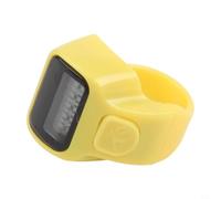 Trurovem Compteur manuel ergonomique avec grand écran LED, perle à clic silencieuse pour tricot et crochet, compteur de rangées de bagues jusqu'à 99999, rouge (jaune)