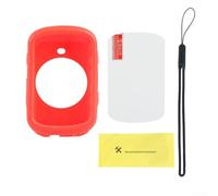 Trurovem Coque de protection en silicone pour ordinateur de vélo Garmin Edge 830, boîtier souple résistant à l'usure avec découpes précises pour un chargement facile et un bouton, noir (rouge)