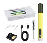 Trurovem Kit de fer à souder USB portable avec chargement, station de soudure sans fil 1100 mAh, chauffage en 8 secondes, réparation de cire pour bijoux, perles et cire, rose (jaune)