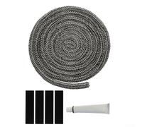 Trurovem Kit de joint de porte de poêle à bois en fibre de verre de 6 mm-25 mm avec remplacement haute température de 300 cm jusqu'à 1022 F pour cheminée, four et chauffage, gris non (8 mm)