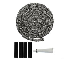 Trurovem Kit de joint de porte de poêle à bois en fibre de verre de 6 mm-25 mm avec remplacement haute température de 300 cm jusqu'à 1022 F pour cheminée, four et chauffage, gris non (14 mm)