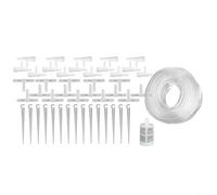 Trurovem Kit de tuyau d'arrosage goutte à goutte réglable pour système d'arrosage des plantes en pot avec valve de régulation, ensemble d'arrosage de serre pour jardin, cour, extérieur 10 m (E)