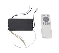 Trurovem Kit récepteur de lumière pour ventilateur de plafond avec télécommande sans fil, module variateur d'intensité en continu pour moteur CC, AC 160-265 V, pas de fonction de gradation, noir et
