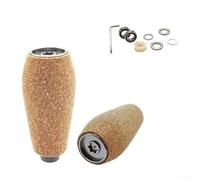 Trurovem Lot de 2 boutons de poignée de moulinet de pêche en EVA pour Daiwa Tatula pour Metanium pour Curado Baitcasting Pièces de mise à niveau avec tige en métal Violet/doré/rouge/argenté/gris/noir