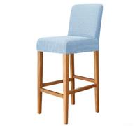 Trurovem Lot de 2 housses de tabouret de bar en velours très extensible, doux, anti-plis, pour maison, hôtel, club - Lavable en machine - Vert sauge avec rayures géométriques (bleu ciel)