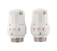 Trurovem Lot de 2 têtes thermostatiques pour radiateur M30 x 1,5 pour chauffage central, ABS+PC, avec fonction antigel 6-28 °C, blanc