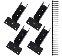 Trurovem Lot de 4 supports de montage latéraux supérieurs pour poutre en bois de 2 x 4, kit de connecteur en acier au carbone pour tonnelle de jardin, terrasse, abri de jardin, support de cadre en