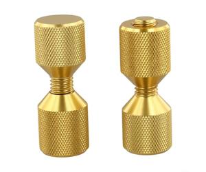 Trurovem Lot de goupilles d'alignement de bride de 3,8 cm à deux trous pour brides de tuyau ASME de 68 kg, outil de positionnement en aluminium 6061 avec niveau intégré, finition oxyde noir, doré