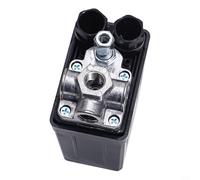 Trurovem Pressostat de compresseur d'air 240 V 90-120 PSI de rechange avec régulateur de collecteur à 4 ports pour outils pneumatiques filetés Utilisation en usine Noir