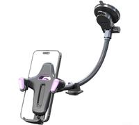 Trurovem Support de téléphone pour pare-brise avec bras long flexible de 30 cm, support à ventouse pour tableau de bord et pare-brise, rotation à 360°, support à libération rapide pour tous les