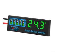 Trurovem Testeur de tension CC à affichage LED - Indicateur de niveau de batterie au lithium - Testeur de batterie au lithium 7-55 V avec alarme basse tension pour 3S-14S Li-ion pour acide LiFePO4