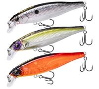 TRUSCEND Leurre Jerkbait Suspendu, Elritze fabriquée avec précision avec son, flash et une action irrésistible, lancez plus loin, brillez plus fort et cliquetez plus fort, Jerkbaits pour bar, sandre