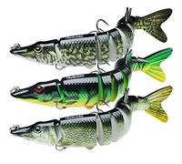TRUSCEND Leurres de Pêche pour Eau Douce et Eau Salée, Swimbait Réaliste pour Bar, Truite, Crapet, Leurre de Pêche à L'achigan à Enfoncement Lent, Cadeaux de Pêche Incroyables pour Hommes