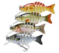 TRUSCEND Leurres de Pêche pour Eau Douce et Eau Salée, Swimbait Réaliste pour Bar, Truite, Crapet, Leurre de Pêche à L'achigan à Enfoncement Lent, Cadeaux de Pêche Incroyables pour Hommes