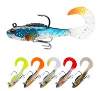 TRUSCEND Leurres de Pêche Souples Shadtale avec Hameçons BKK, Easy Catch : Vibrante pour Plus de Touches, Leurre à Queue palmée pour Bars, Brochets, Truites, Silure, Idéal pour la pêche en Famille