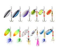 TRUSCEND Leurres Spinner de Pêche Excellents pour la nage ou Le Jigging en Eau Douce et Salée, Leurres Queue de Coq pour Truite, Bar, Brochet, Perche, Silure, Sandre, Appât à Lame avec Lame en Cuivre