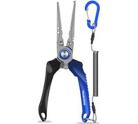 TRUSCEND Pince de pêche en Eau salée, Accessoires de pêche, Multifonctionnelle Ciseaux Coupe Ligne, équipement de pêche, poignée en Aluminium/Caoutchouc Pince, Cadeaux de pêche pour Les Hommes