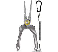 TRUSCEND Pince de pêche en Eau salée, Accessoires de pêche, Multifonctionnelle Ciseaux Coupe Ligne, équipement de pêche, poignée en Aluminium/Caoutchouc Pince, Cadeaux de pêche pour Les Hommes