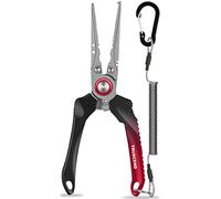 TRUSCEND Pince de pêche en Eau salée, Accessoires de pêche, Multifonctionnelle Ciseaux Coupe Ligne, équipement de pêche, poignée en Aluminium/Caoutchouc Pince, Cadeaux de pêche pour Les Hommes
