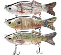 TRUSCEND SwimMax Easy Catch avec hameçons BKK, actions vibrantes et bruyantes magiques pour plus de bouchées, leurres de pêche réalistes pour bar, truite, doré jaune, crappie, appâts nageurs articulés