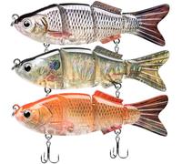 TRUSCEND SwimMax Easy Catch avec hameçons BKK, actions vibrantes et bruyantes magiques pour plus de bouchées, leurres de pêche réalistes pour bar, truite, doré jaune, crappie, appâts nageurs articulés