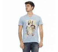 TRUSSARDI Action Hommes Conqueror T-shirt à col en V Bleu clair 2AT108007 M