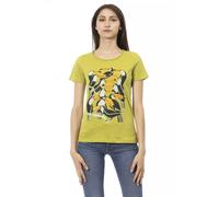 Trussardi - Action T-shirt en Coton Vert à Manches Courtes - Femme - Tops - Vert - Taille: 36 FR