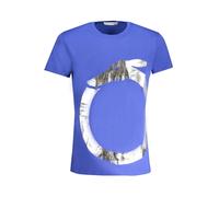Trussardi - Bleu Coton Imprimé Logo T-Shirt - Homme - Tops - Bleu - Taille: S