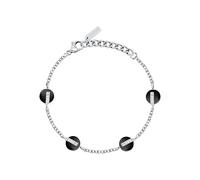 Trussardi Bracelet Femme en Acier, Cristaux, Collection T-ROUND, Pierres Noires - TJAYF09