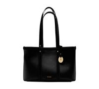 Trussardi - Elba Canvas and Leather Shopper Bag - Femme - Sacs - Noir - Taille: ONE Size