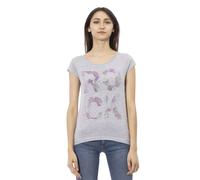 Trussardi - Élégant Tee-shirt Gris en Mélange de Coton - Femme - Tops - Gris - Taille: 42 FR