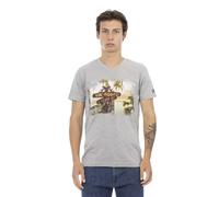 Trussardi - Essential V-Neck Tee - Homme - Tops - Gris - Taille: M
