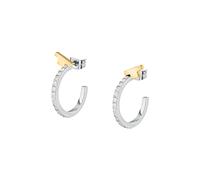 TRUSSARDI T-Logo - TJAXC32 - Boucles d'Oreilles Femme en Acier et Oxyde de Zirconium