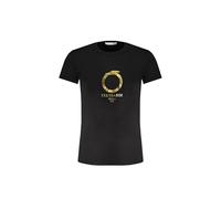 TRUSSARDI T-Shirt à Manches Courtes et col Rond pour Homme avec Logo imprimé en Pur Coton Article TRU2MTS03, 06 Black/Gold, L