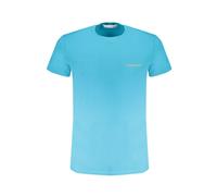Trussardi - T-shirt Bleu en Coton Imprimé Logo - Homme - Tops - Bleu - Taille: S