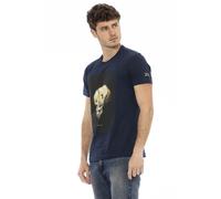 Trussardi T-Shirt bleu marine / jaune d'or / blanc naturel, Taille M
