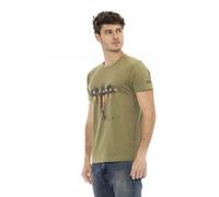 Trussardi - Tee élégant vert artistique - Homme - Tops - Vert - Taille: XL