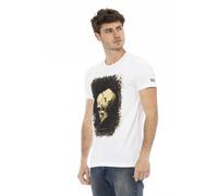 Trussardi T-Shirt brun foncé / blanc / blanc naturel, Taille S