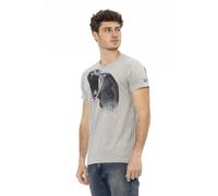 Trussardi T-Shirt gris chiné / noir, Taille XL