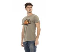 Trussardi T-Shirt sépia / kaki / noir, Taille L