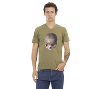 Trussardi - Tee Élégant Col V Vert - Homme - Tops - Vert - Taille: M