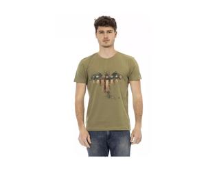 Trussardi - Tee élégant vert artistique - Homme - Tops - Vert - Taille: M