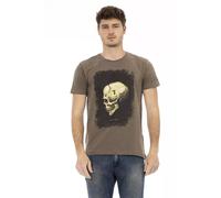 Trussardi - Tee-shirt élégant marron avec impression unique - Homme - Tops - Brun - Taille: 2XL