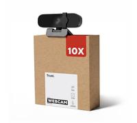 Trust 10 Pièces Oran Webcam 1080p avec Filtre de Confidentialité, Noir | Webcam USB avec Micro, Mise au Point Fixe, 30 FPS, Web Camera pour Ordinateur Portable Mac Windows Zoom Teams, Paquet de 10