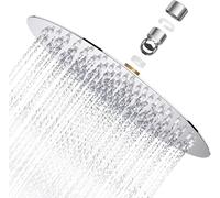 TRUST-10 Pouces Tete De Douche Pluie,Tête De Douche En Acier Inoxydable Tete De Douche Pluie Ronde Rotatif 360° Pommeau De Douche À Effet Pluie Anti Calcaire Ultra-Mince Pommeau De Douche À Haute Pre
