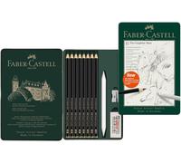 Trust-115220 Pitt Crayons Graphite Monochrome, Boîte De 11 Crayons Grades Hb À 14b, Ultra Mat, Minime Réflexion, Gomme Et Taille-Crayon Inclus, Pour Dessin, Croquis Et Ombrage
