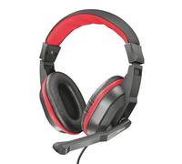 Trust Gaming Ziva Casque Gamer avec Micro pour PC, Ordinateur Portable, PS4 et Xbox One, Jack 3.5mm - Noir/Rouge